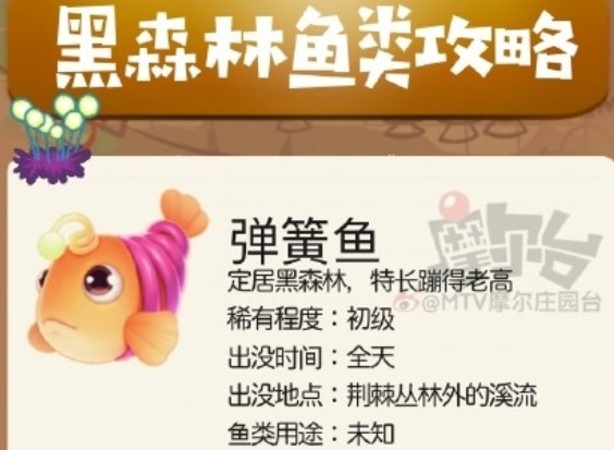 摩尔庄园手游黑森林钓鱼位置 摩尔庄园黑森林钓鱼刷新时间