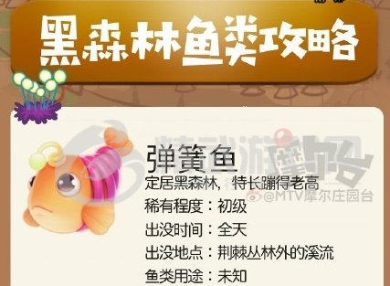 摩尔庄园黑森林钓鱼位置大全：刺头鱼/象鼻鱼/弹簧鱼位置和刷新时间一览[多图]图片1