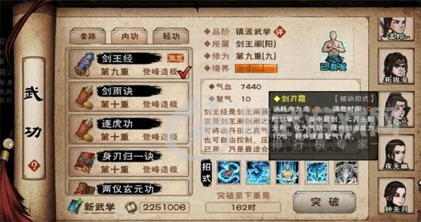 烟雨江湖剑王经什么效果 烟雨江湖剑王经效果一览