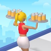 端着啤酒的女郎