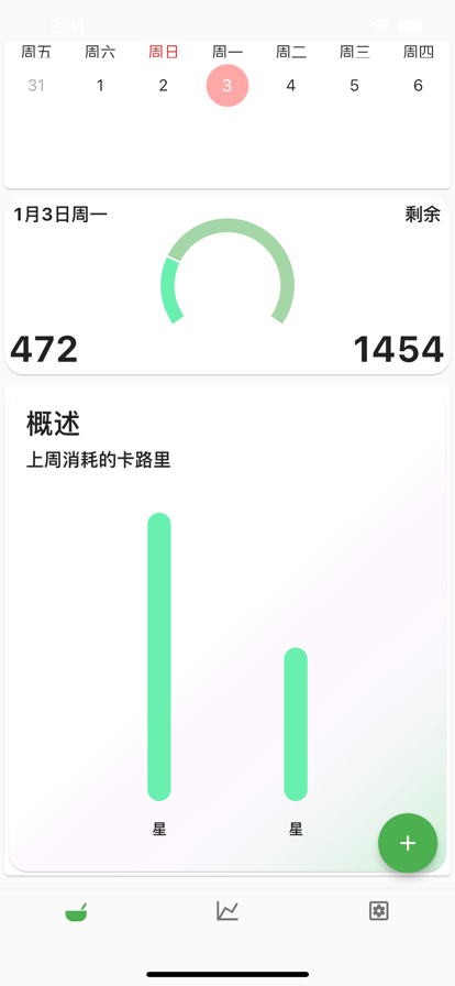 卡路里计数日记截图