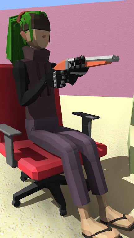 坐在椅子上射击截图