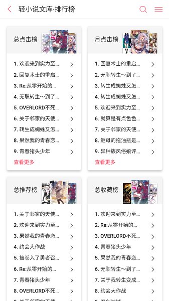 哔哩轻小说截图